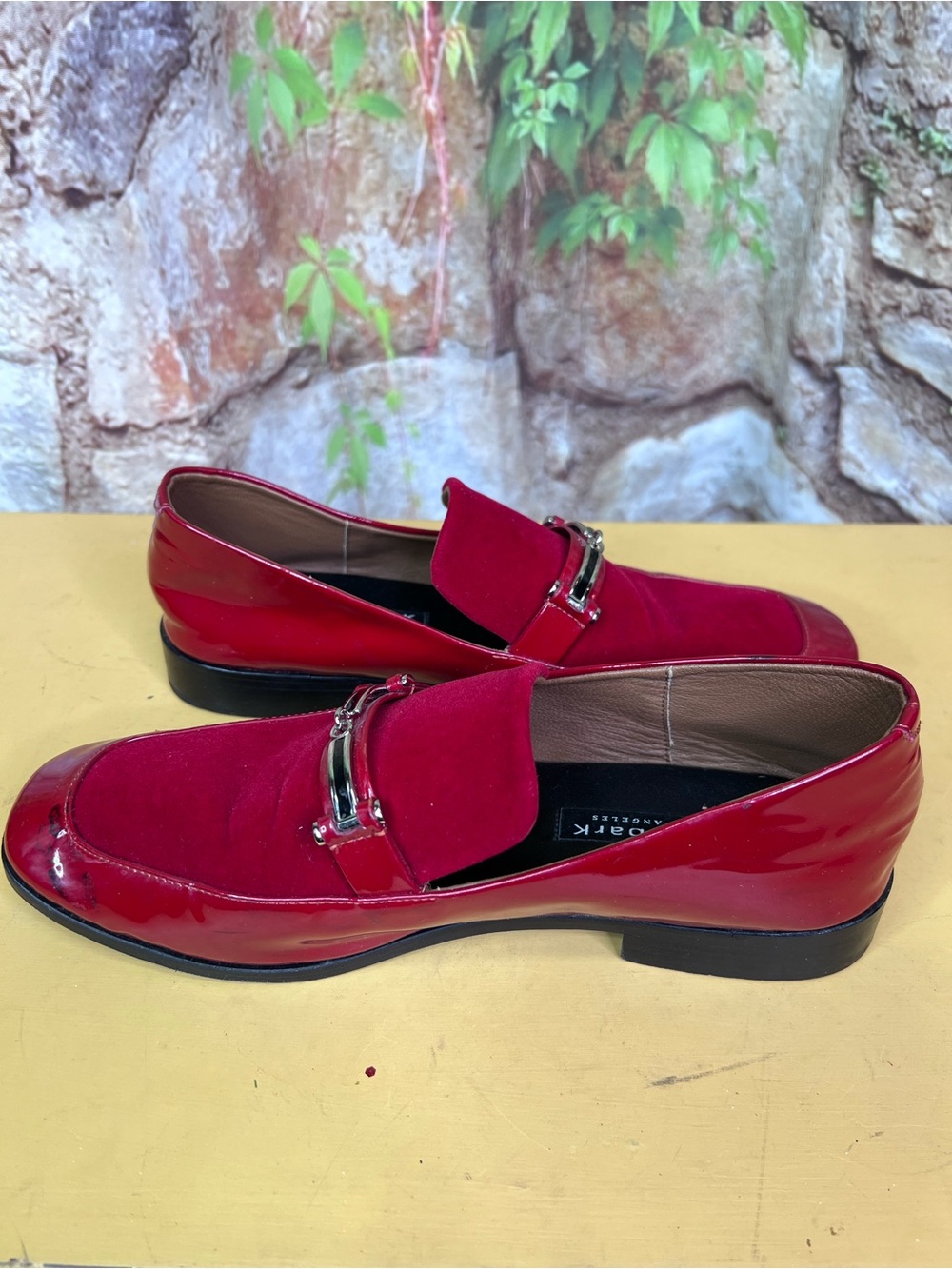 NEWBARK LOS ANGELES Equestrian Preppy Red Patent Leather and Suede Loafers, 9 - Picture 9 of 14